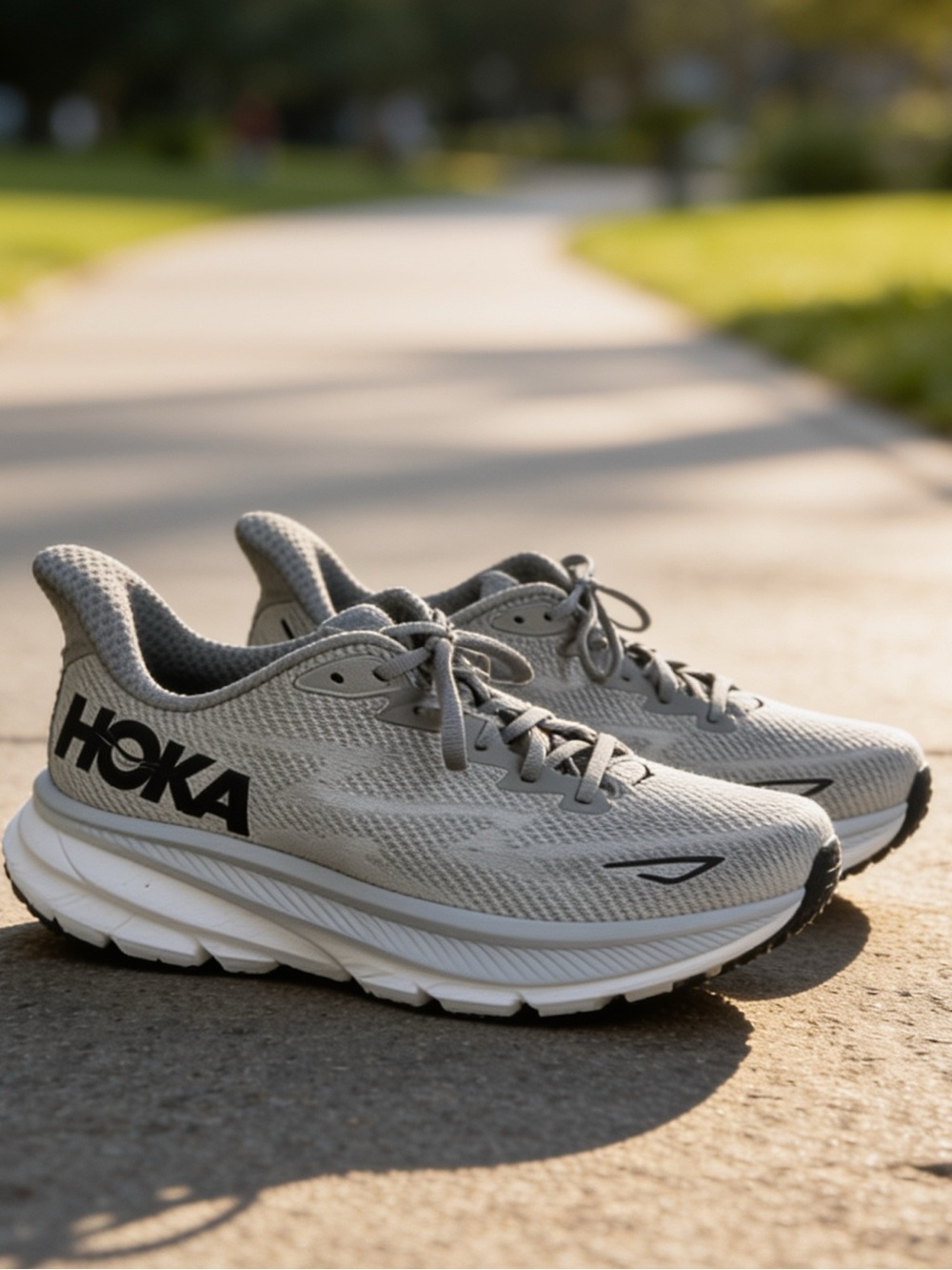 Hoka Men's Light Gray Athletic Running Shoes size 12